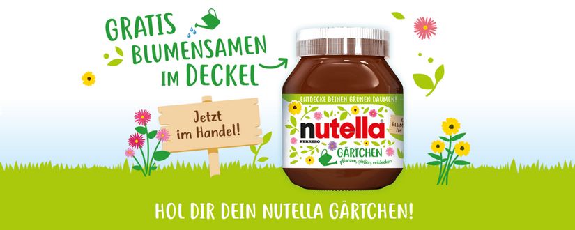 Nutella Blumen im DEckel