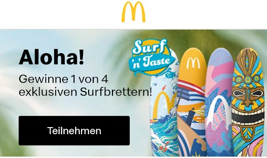 Mcdonalds Surfbrett gewinnen