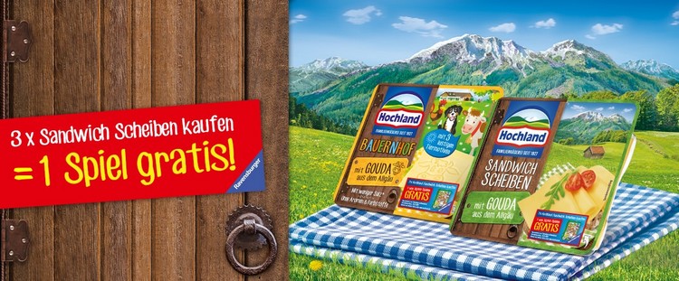 Hochland Käse kaufen, Spiel gratis erhalten