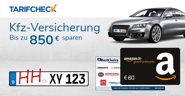 Tarifcheck: KFZ-Versicherung vergleichen, Gutschein erhalten