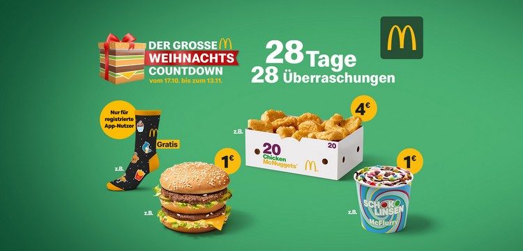 Weihnachts-Countdown McDonalds