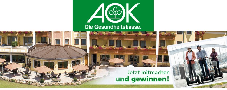 Gewinnspiel AOK Bayern WellnessUrlaub und weitere Preise gewinnen
