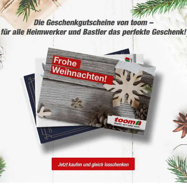 Toom 50€ Gutschein kaufen, 10€ Gutschein geschenkt bekommen