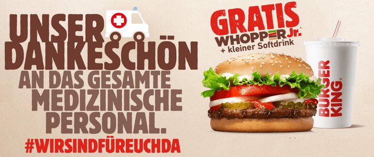 Burger King Helden Aktion Whopper Getrank Gratis Fur Med Personal