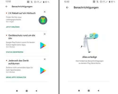 Google Play Benachrichtigungen