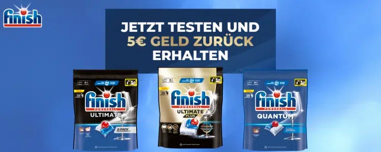 5€ Cashback auf finish-Produkte