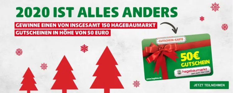 Hagebaumarkt-Gewinnspiel: Chance auf 50€ Gutschein