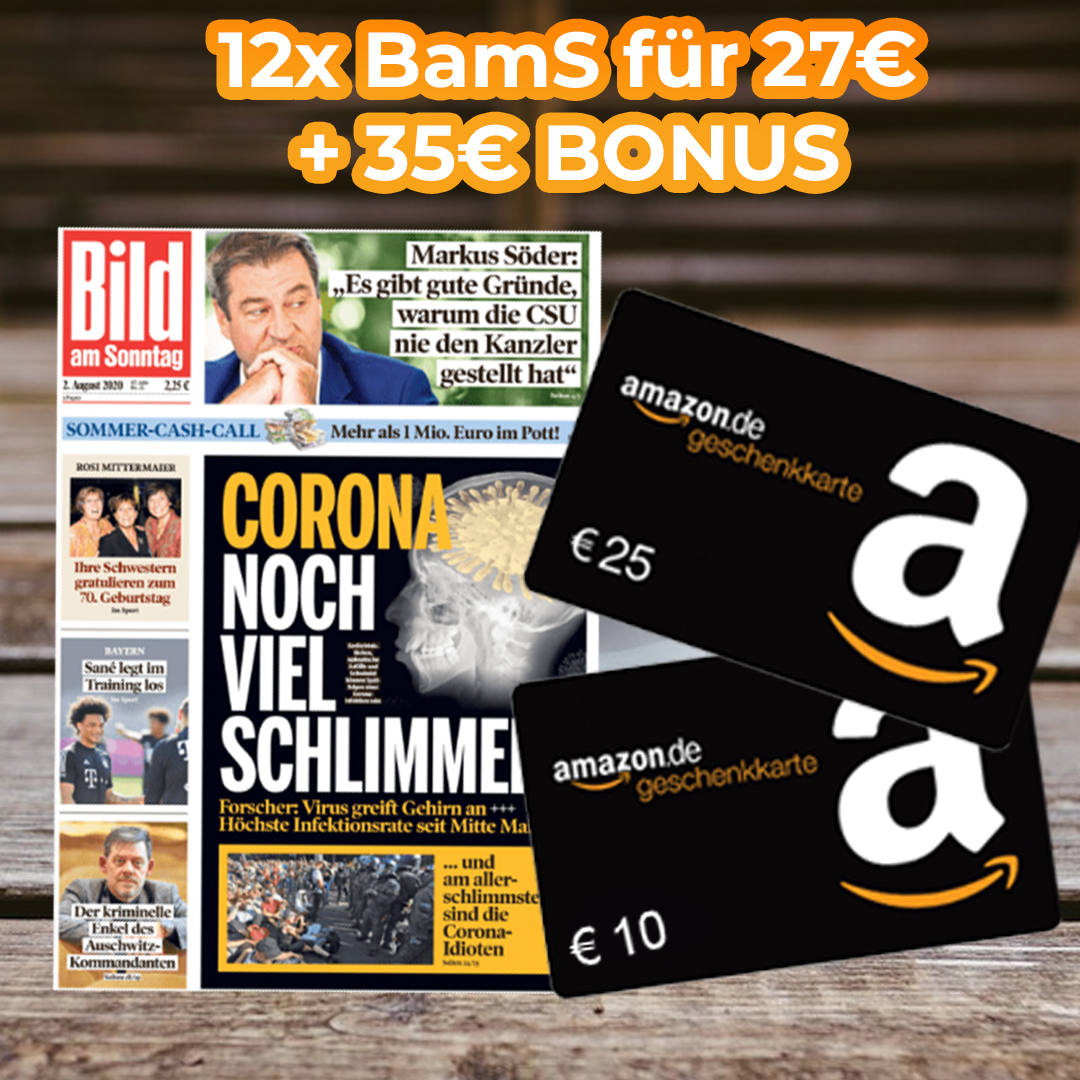 📰 12x BILD am Sonntag für 27,60€ + 35€ Bonus
