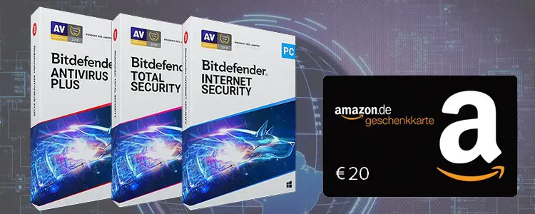 Bitdefender + 20€ Amazon-Gutschein