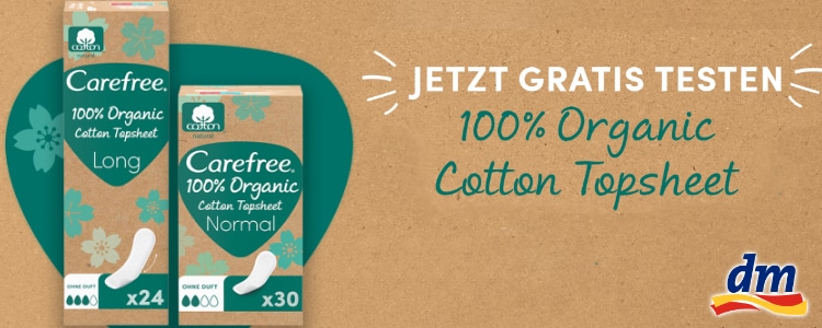 Carefree 100% Organic Cotton Topsheet gratis testen