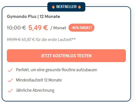 Kosten für Gymondo