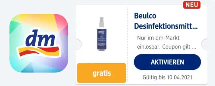 gratis Desinfektionsmittel mit Mein dm-App