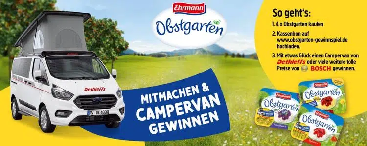 Ehrmann verlost Campervan und weitere tolle Preise