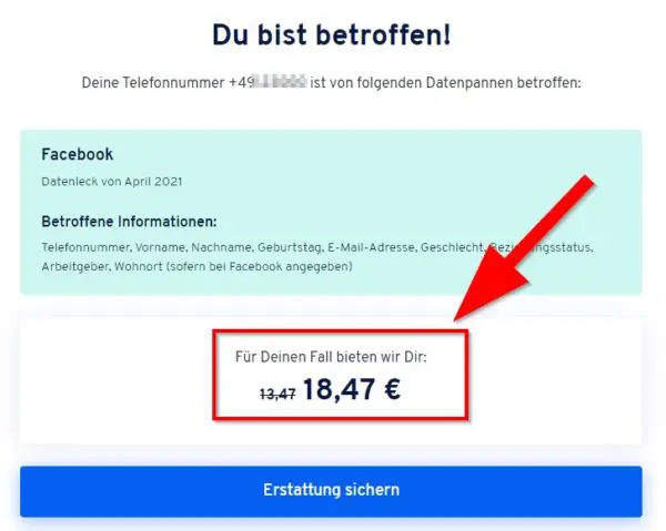 Angebot bei Facebook-Datenpanne