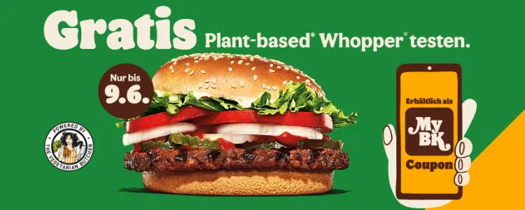 Plant based Whopper gratis