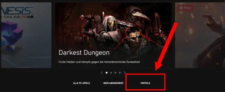 Vorteile in der Game Pass-App