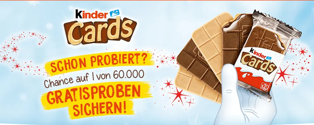 Gratis kinder Cards - 60.000 Gratisproben
