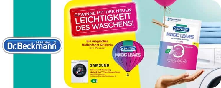 Dr. Beckmann verlost Ballonfahrt-Erlebnis und Samsung Waschmaschinen