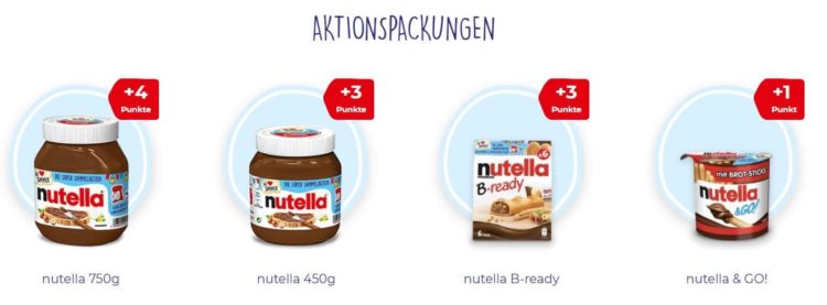 Nutella Aktionspackungen