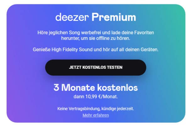 Deezer Premium gratis testen