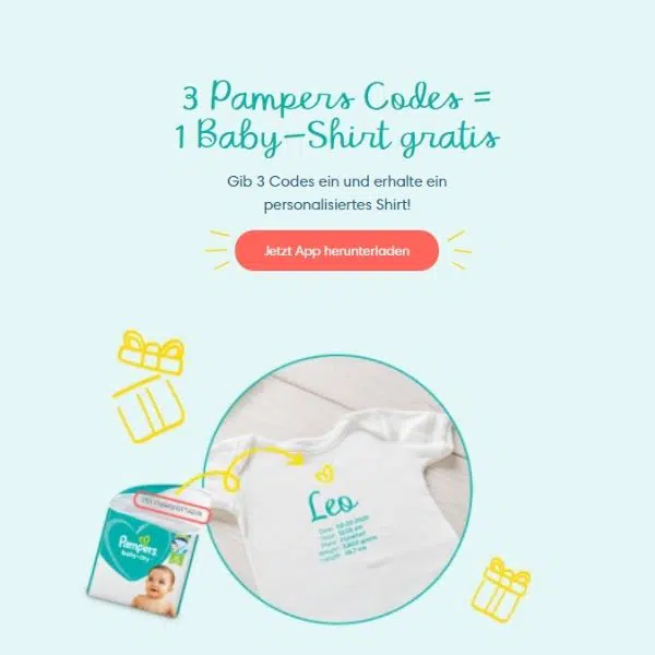 Wo Kann Ich Das Pampers T-shirt Bestellen Personalisiertes Baby-Shirt erhalten: Geschenkaktion von Pampers