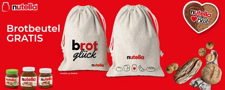 Gratis Brotbeutel von nutella erhalten