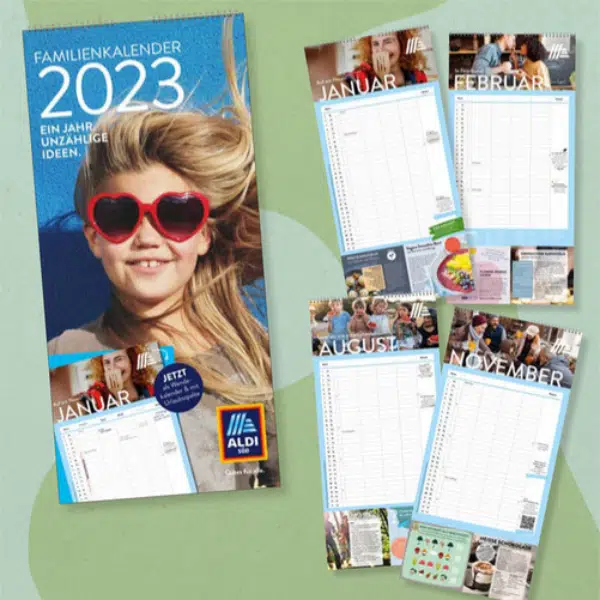 [Ab 05.11] Gratis Familienkalender für 2023 bei Aldi Süd
