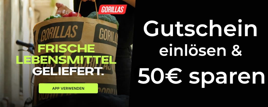 50€ Gorillas Gutschein