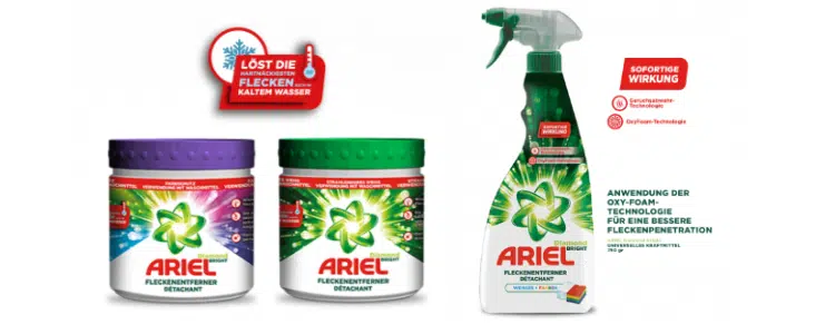 Ariel Fleckenentferner gratis testen