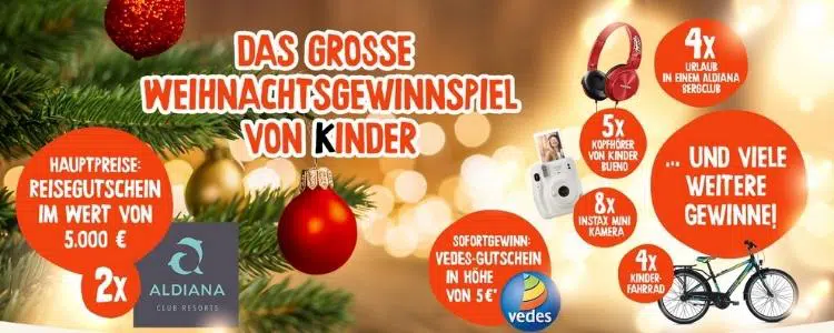 kinder Weihnachtsgewinnspiel