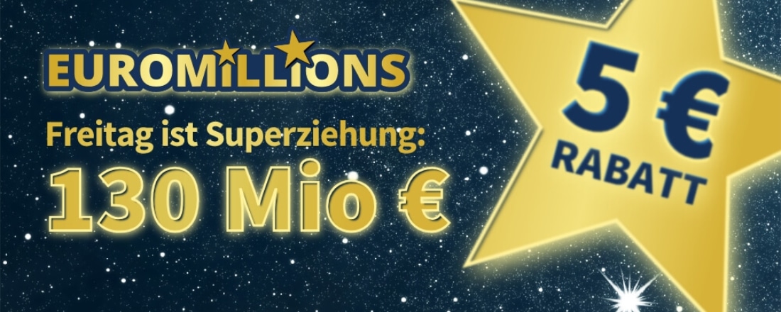 EuroMillions Superziehung 5€ Rabatt