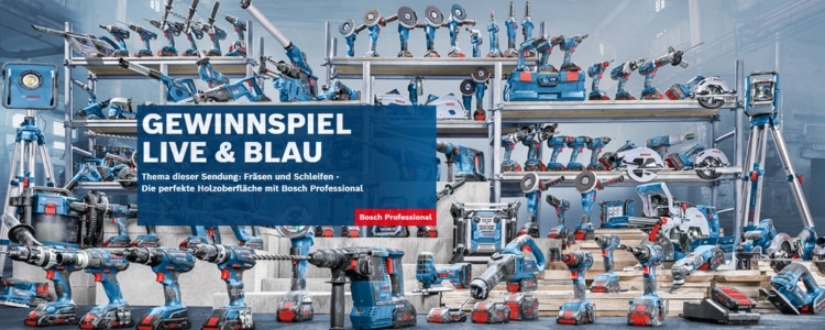 Bosch Pro Live & Blau Gewinnspiel: Werkzeug abräumen