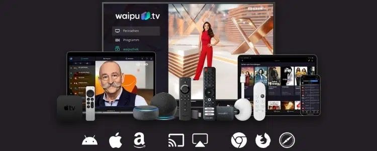 Smart-TV Handy Live-TV PC, waipu kostenlos: am oder am tv