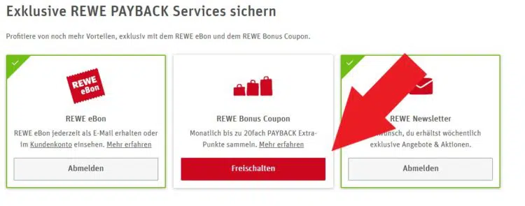 Extra-Coupon bei REWE aktivieren