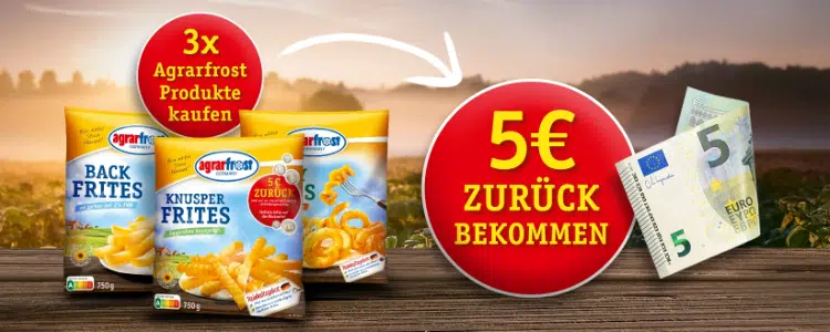 5€ Cashback für agrarfrost Produkte