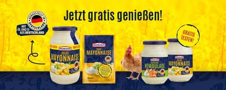 Cashback-Aktion bei Homann Salat-Mayonnaise und würziger Remoulade