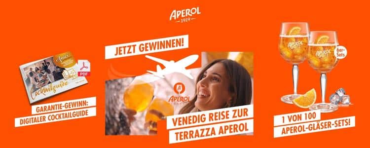 Beim Aperol-Gewinnspiel Venedig-Reise und mehr gewinnen