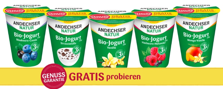 Andechser Natur Bio-Jogurt gratis testen