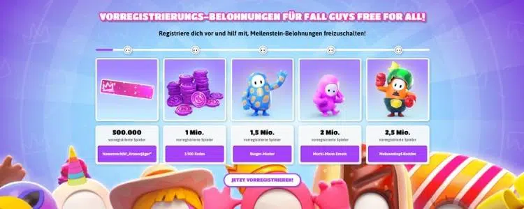 Fall Guys Vorregistrierungsboni