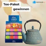 Teekanne und Tee bei Kostenlos.de gewinnen