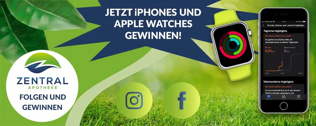 Zentral-Apotheke verlost iPhones + Apple Watches