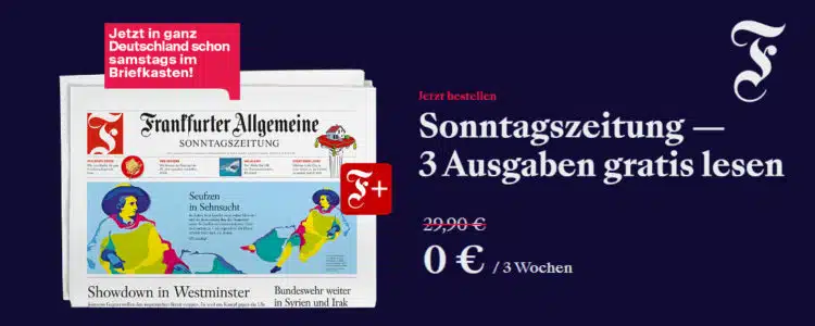 FAZ Sonntagszeitung Probeabo