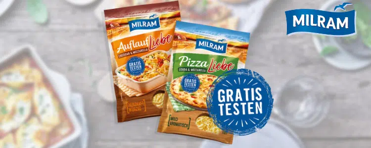 PizzaLiebe und AuflaufLiebe von Milram gratis testen