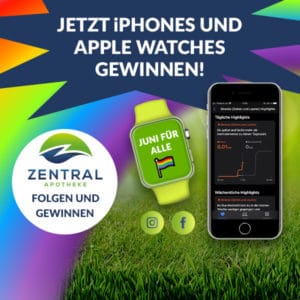 Zentral-Apotheke verlost iPhone + Apple Watch SE