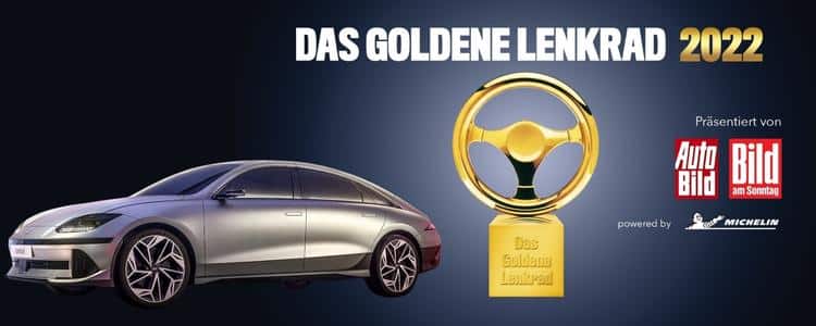 Bei der Wahl zum Goldenen Lenkrad 2022 teilnehmen und Hyundai Ioniq 6 gewinnen