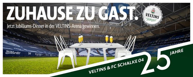 Veltins verlost zwei von 100 Plätzen für das Jubiläumsdinner auf Schalke