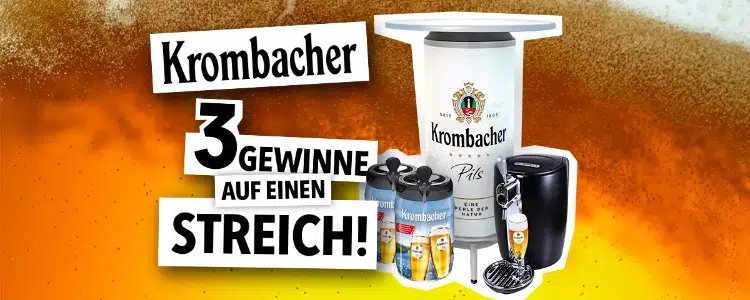 Krombacher-Gewinnspiel: Beertender + Frischfass gewinnen
