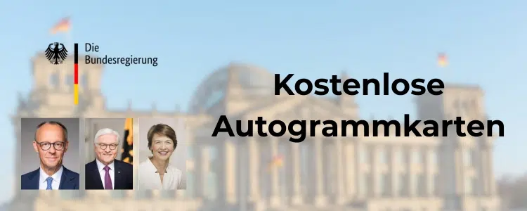 Gratis Autogrammkarten der Bundesregierung