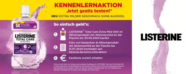 Listerine Extra Mild gratis testen