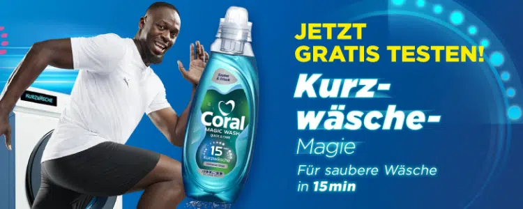 Coral Waschmittel; Läufer; Gratis testen